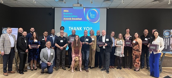 Business Award recipients posed for a photo. 
